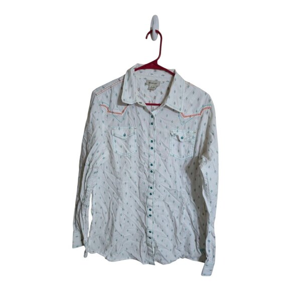 Ariat Shirt Women XL Multicolor Western Pearl Snap Rancher Cowgirl Boho Rodeo - Picture 1 of 8